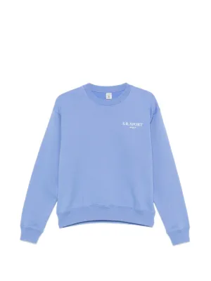 Sporty & Rich NY Country Club Cropped Sweatshirt | Blue | FARFETCH