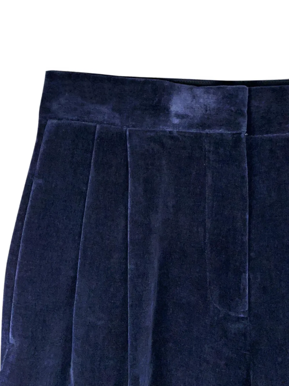 Jil Sander Fluwelen plooibroek Blauw