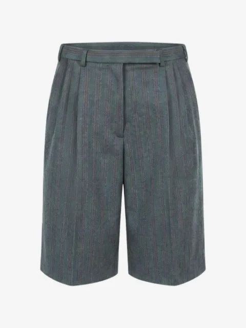 Jil Sander herringbone-pattern pleated shorts