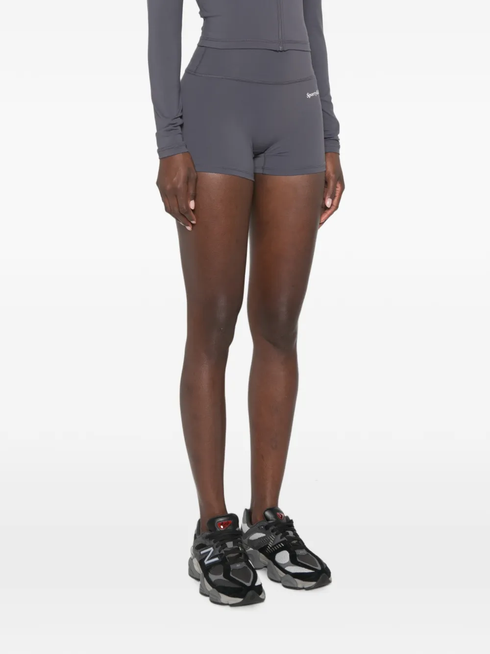 Sporty & Rich High waist shorts met logoprint Grijs