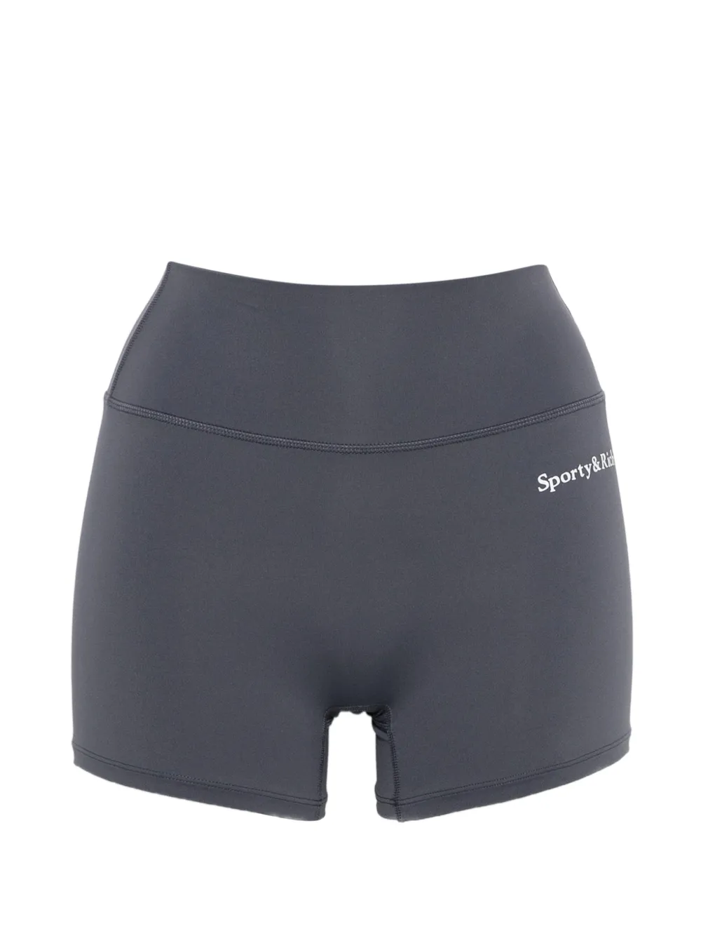 Sporty & Rich logo-print high-waisted shorts - Grey