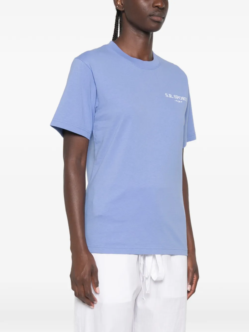 Sporty & Rich T-shirt met logoprint Blauw
