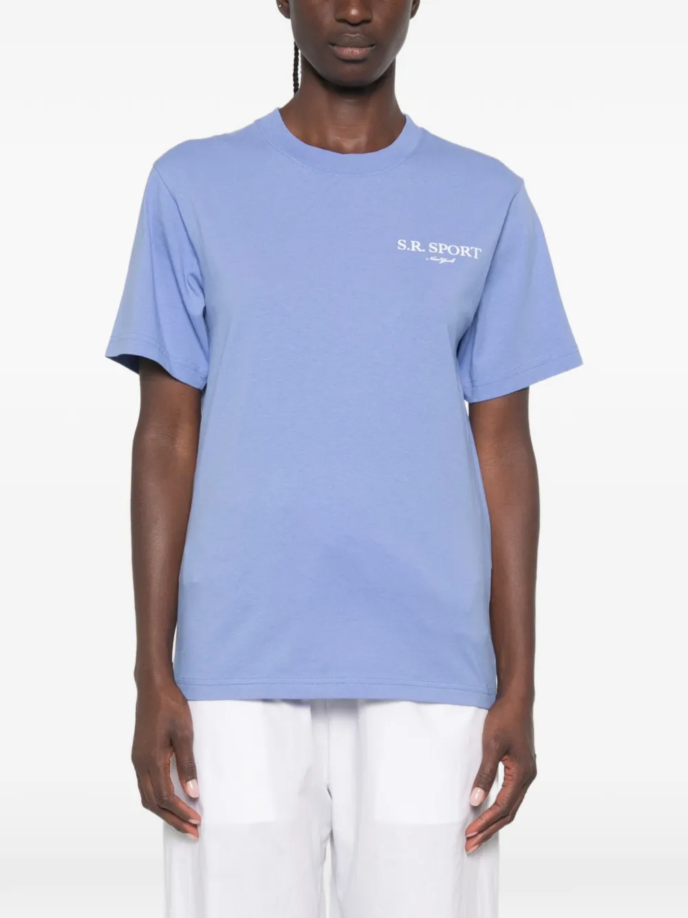 Sporty & Rich T-shirt met logoprint Blauw