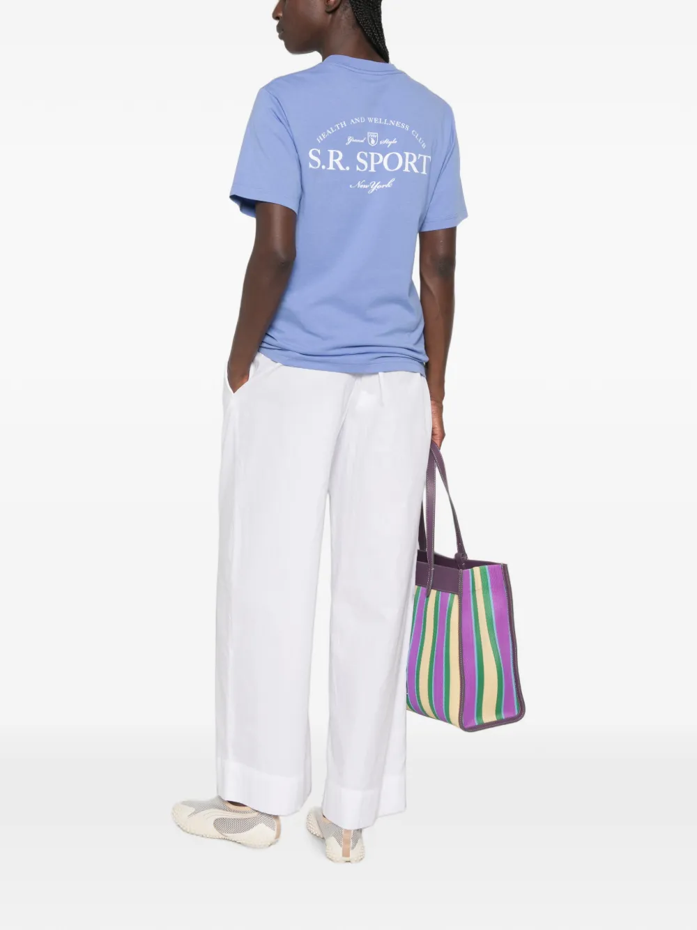 Sporty & Rich T-shirt met logoprint Blauw