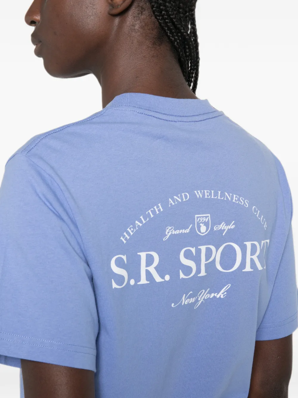 Sporty & Rich T-shirt met logoprint Blauw