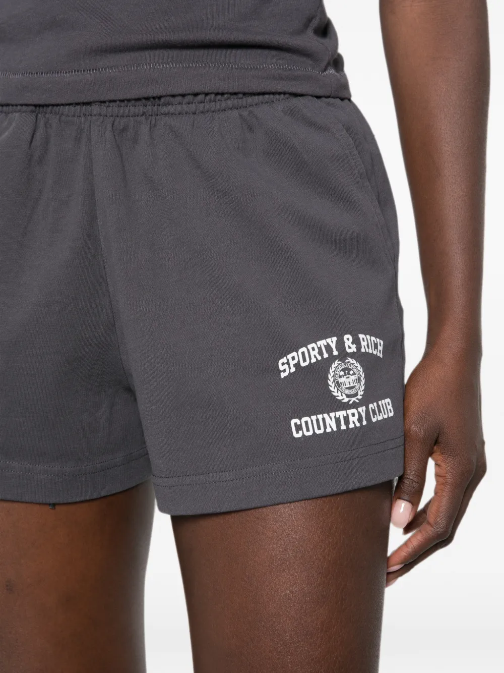 Sporty & Rich Shorts met logoprint Grijs