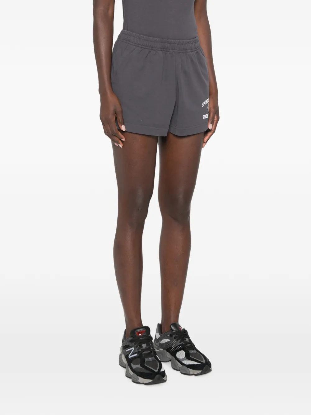 Sporty & Rich Shorts met logoprint Grijs