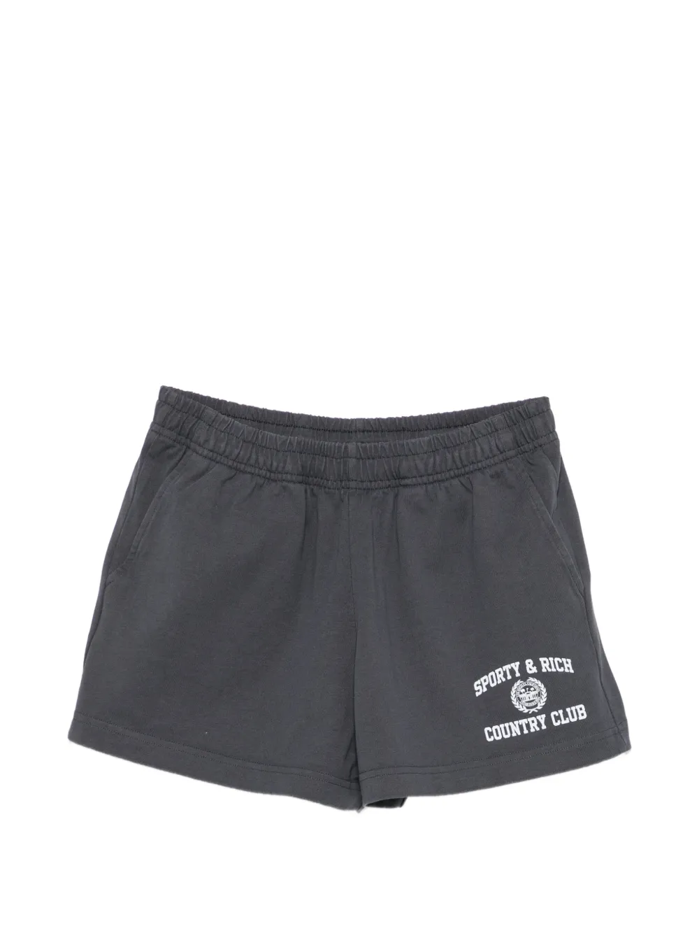 Sporty & Rich logo-print elasticated shorts - Grigio
