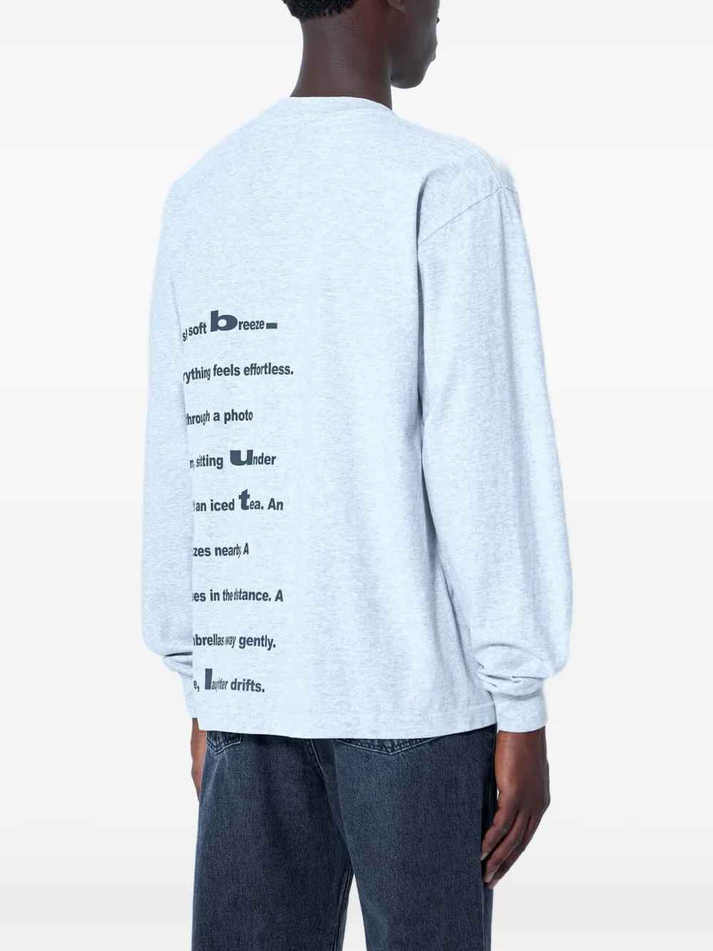 b.Eautiful Poem T-shirt met grafische print Grijs