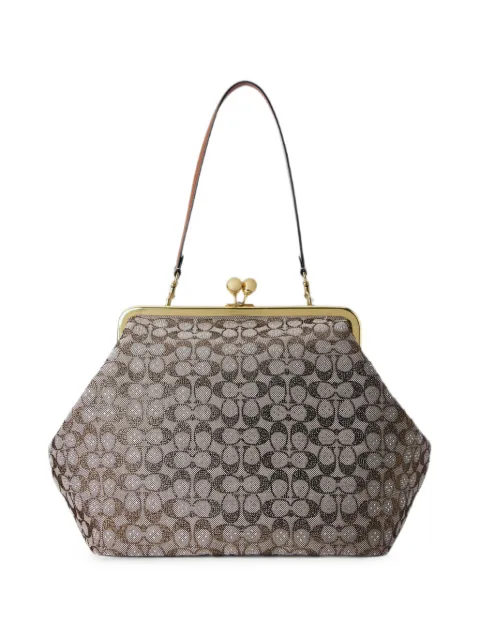 Coach Signature crystal-embellished clutch bag