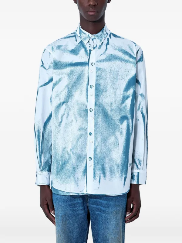 Jean Paul Gaultier Abstract-print Cotton Shirt in White