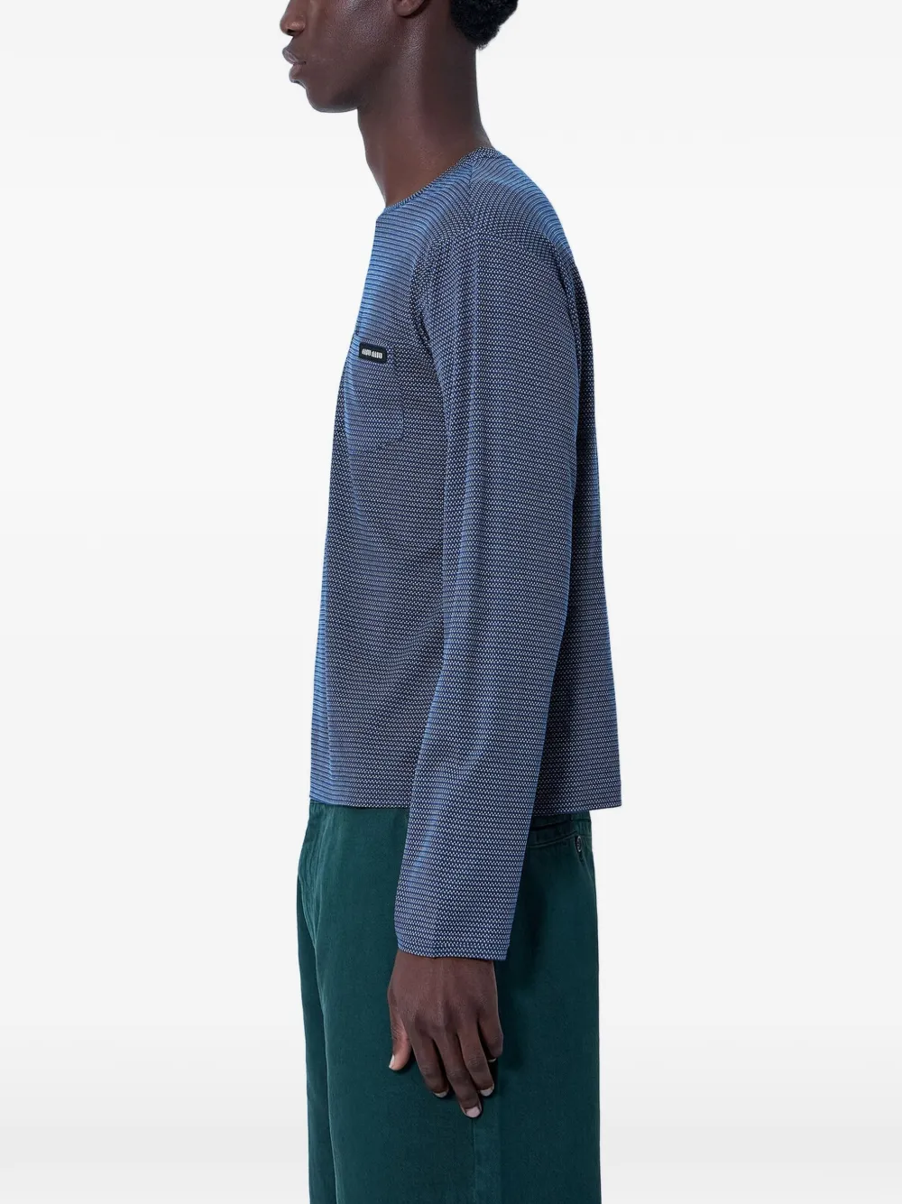 Miu Trui met borstzak en textuur Blauw