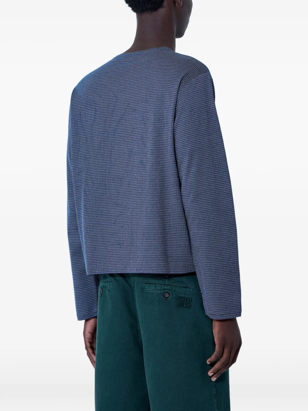 Miu Trui met borstzak en textuur Blauw