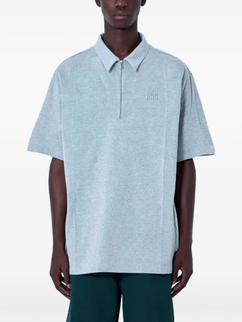 Miu Miu half-zip short-sleeve polo shirt