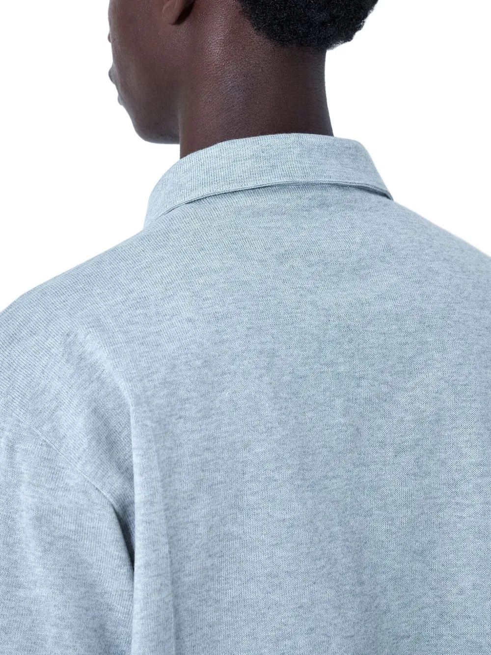 Miu Miu Half-zip Short-sleeve Polo Shirt in Grey, view 4