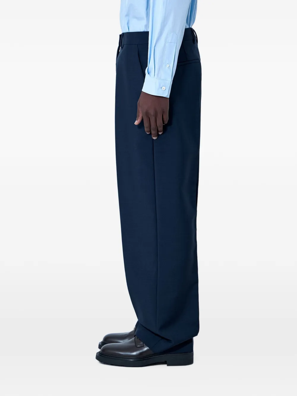 Miu Miu Pressed-crease Tailored Trousers in Blue, view 2