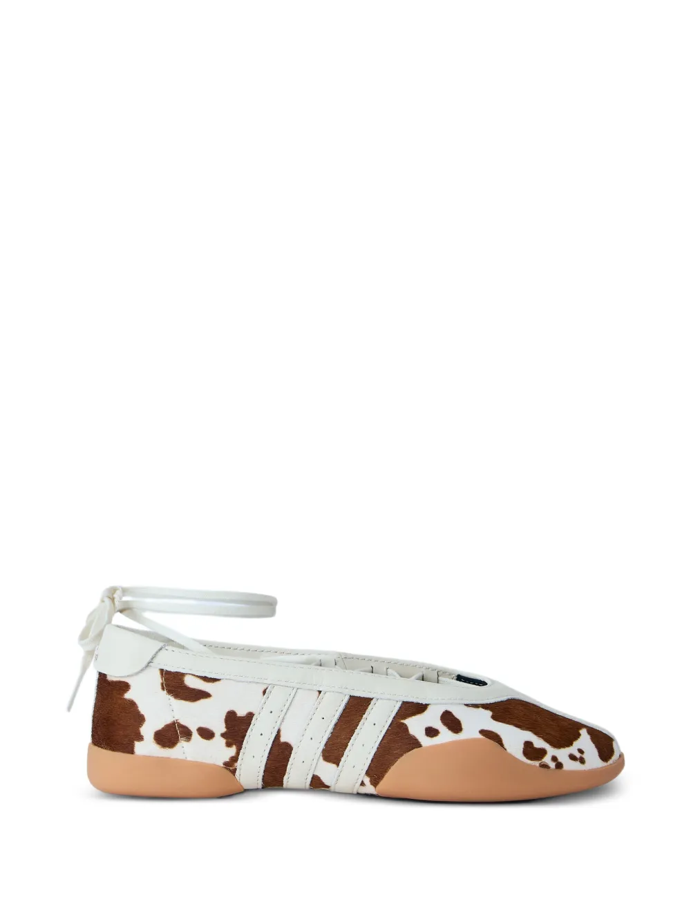 adidas Taekwondo Mei cow-print ribbon-tie ballet flats - Toni neutri