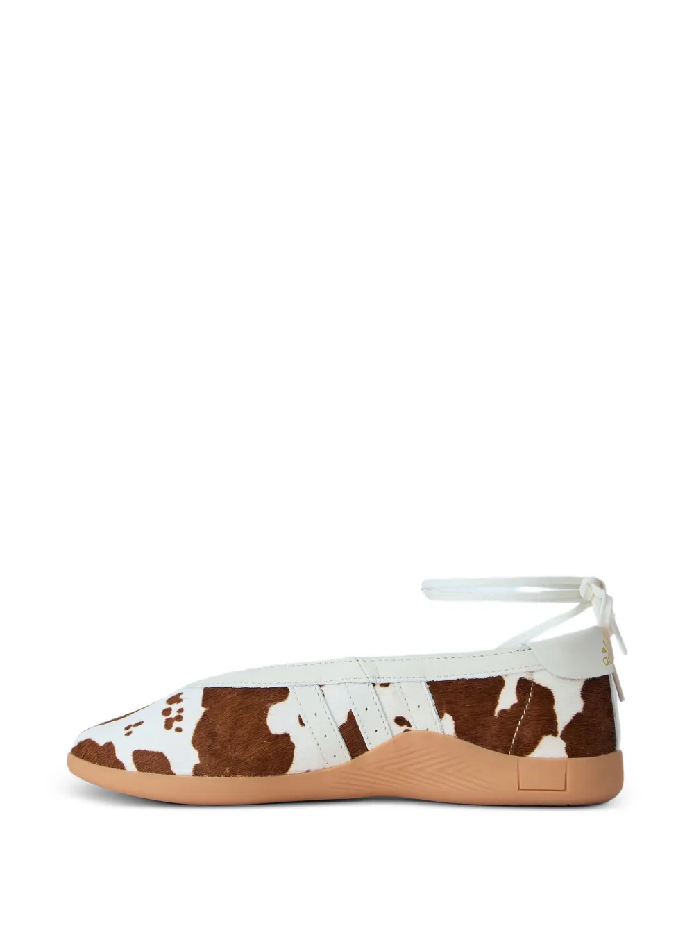 adidas Taekwondo Mei cow-print ribbon-tie ballet flats Beige