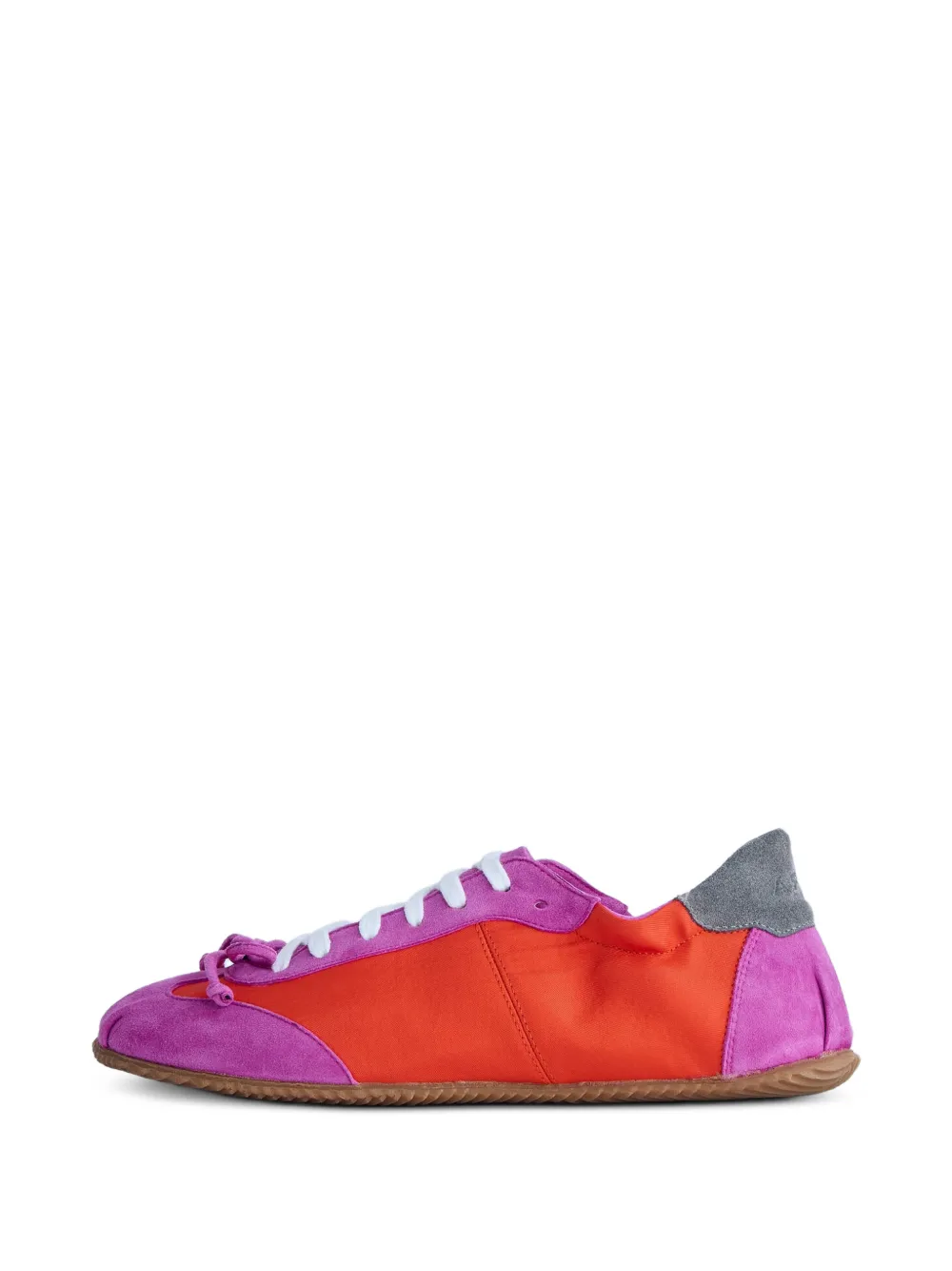 Abra suede-panelled bow-detail sneakers - Rosa