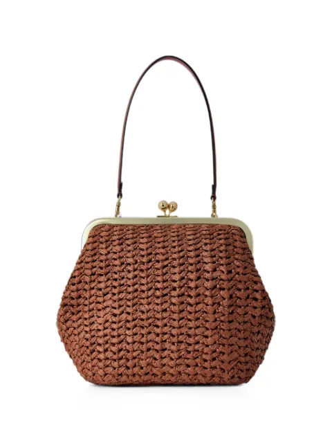 Coach woven-construction frame-closure clutch bag