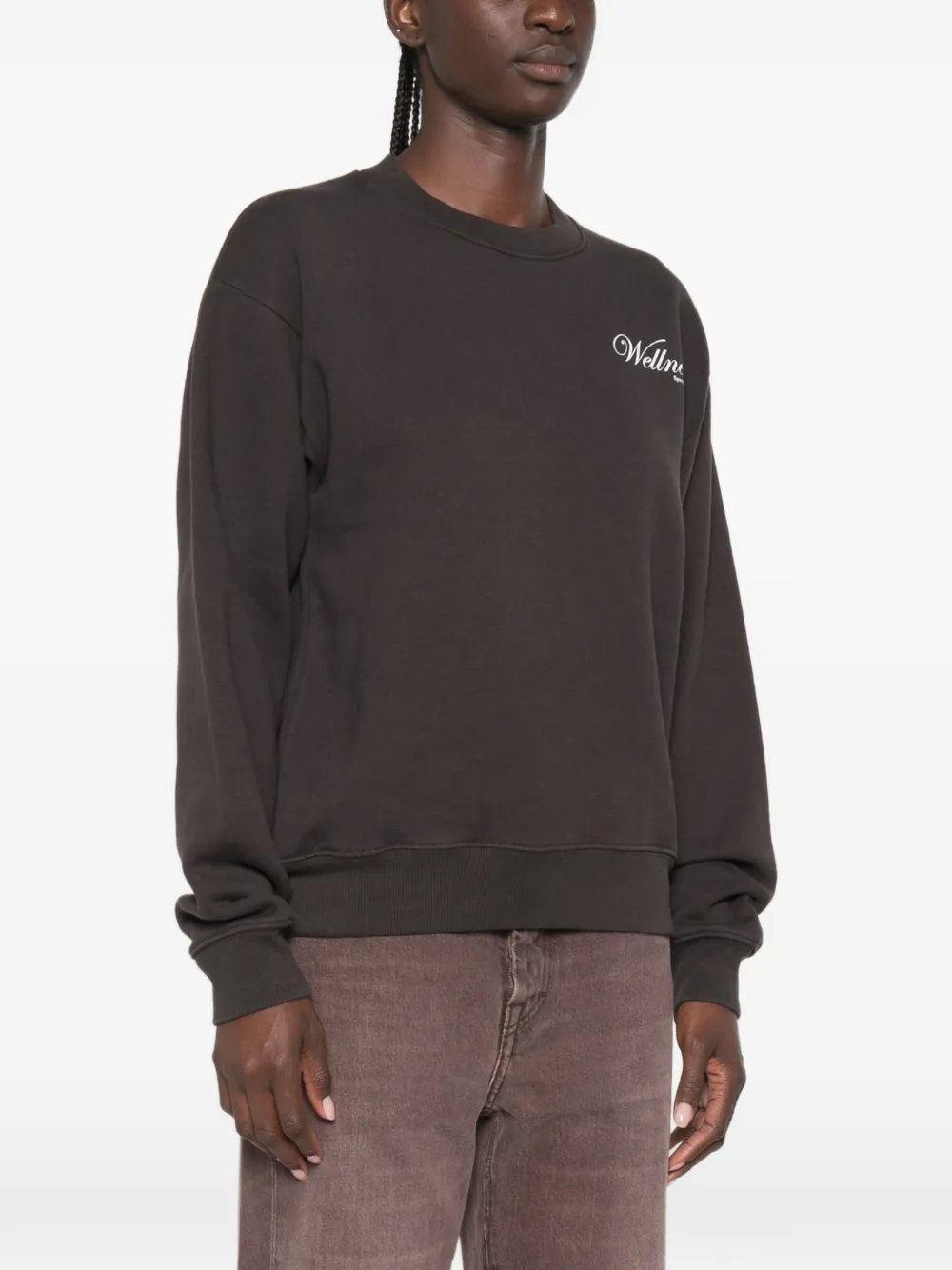Sporty & Rich Sweater met logoprint Bruin