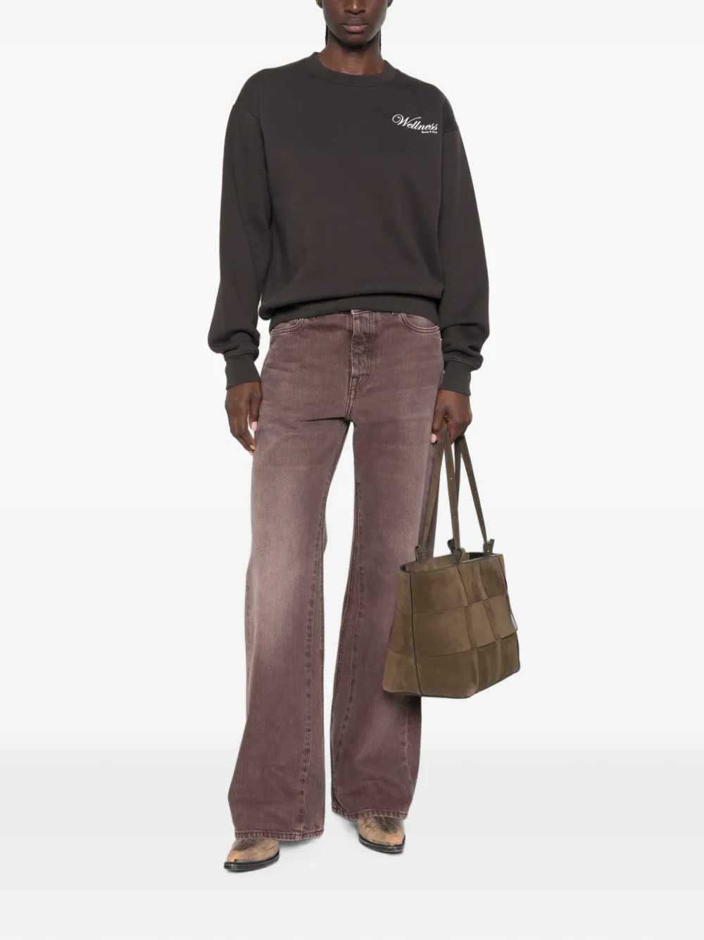 Sporty & Rich Sweater met logoprint Bruin