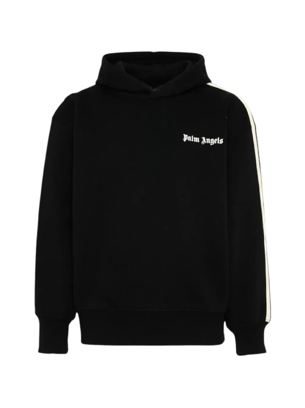 Palm Angels Kids logo-print side-stripe hoodie - Nero