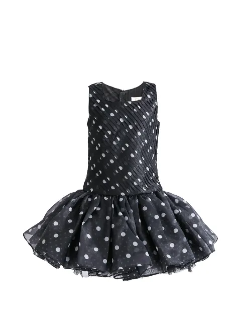 Tulleen polka-dot pleated dress