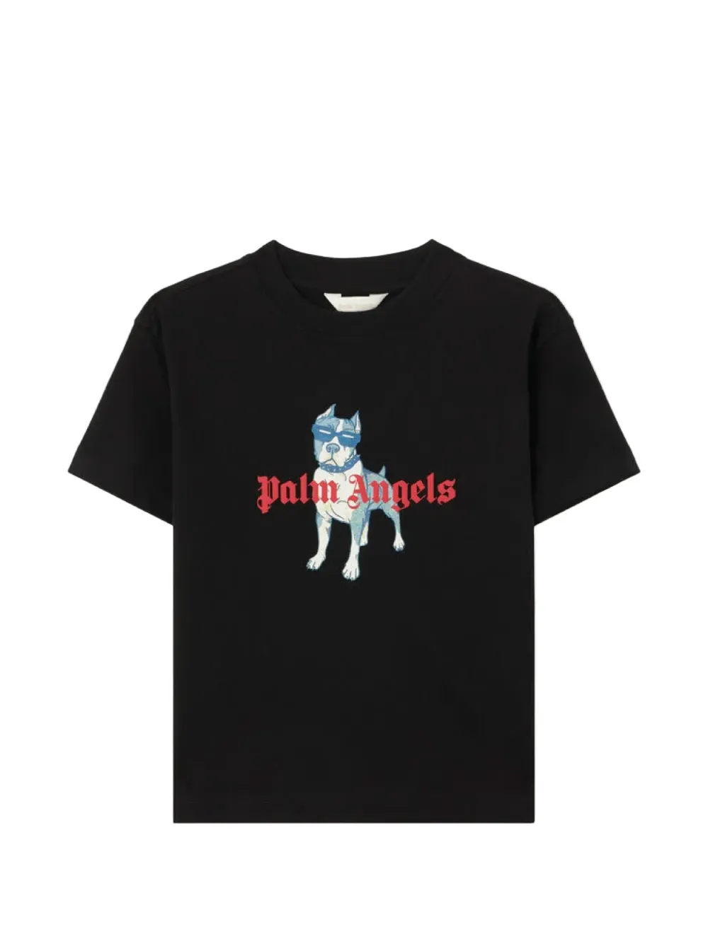 Palm Angels Kids dog-graphic logo-print T-shirt - Nero