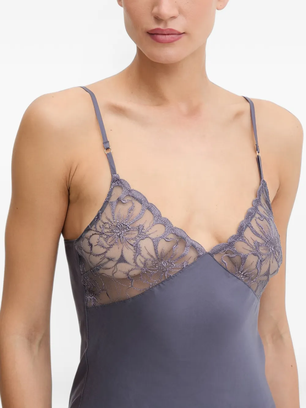Chantelle lace-panelled nightdress Paars