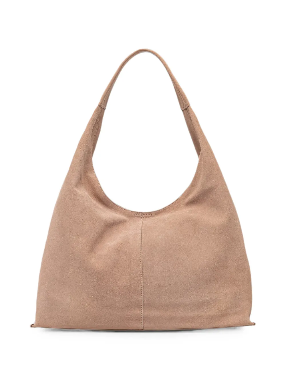 Blauer Suède shopper met logoplakkaat Beige