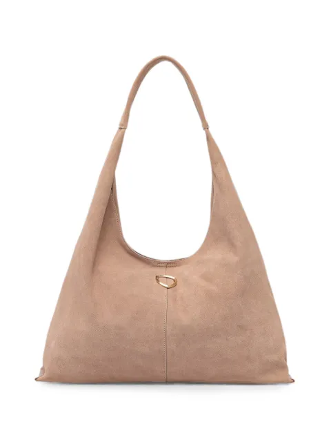Blauer calf suede logo-plaque tote bag