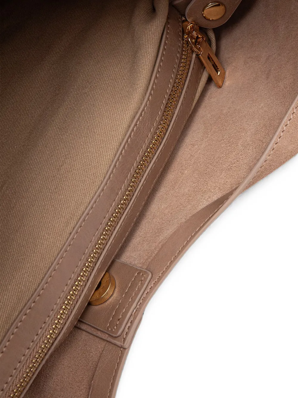 Blauer Suède shopper met logoplakkaat Beige