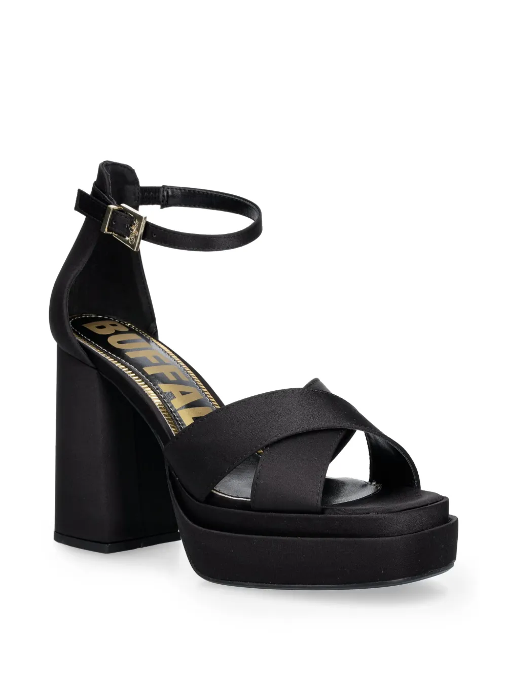 Buffalo May Cross sandalen met plateauzool Zwart