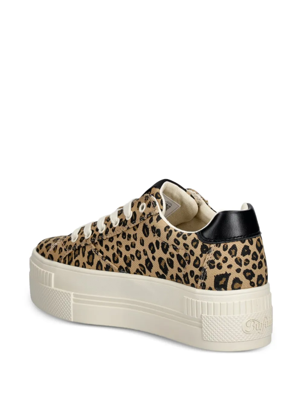Buffalo Paired sneakers met luipaardprint en plateauzool Bruin