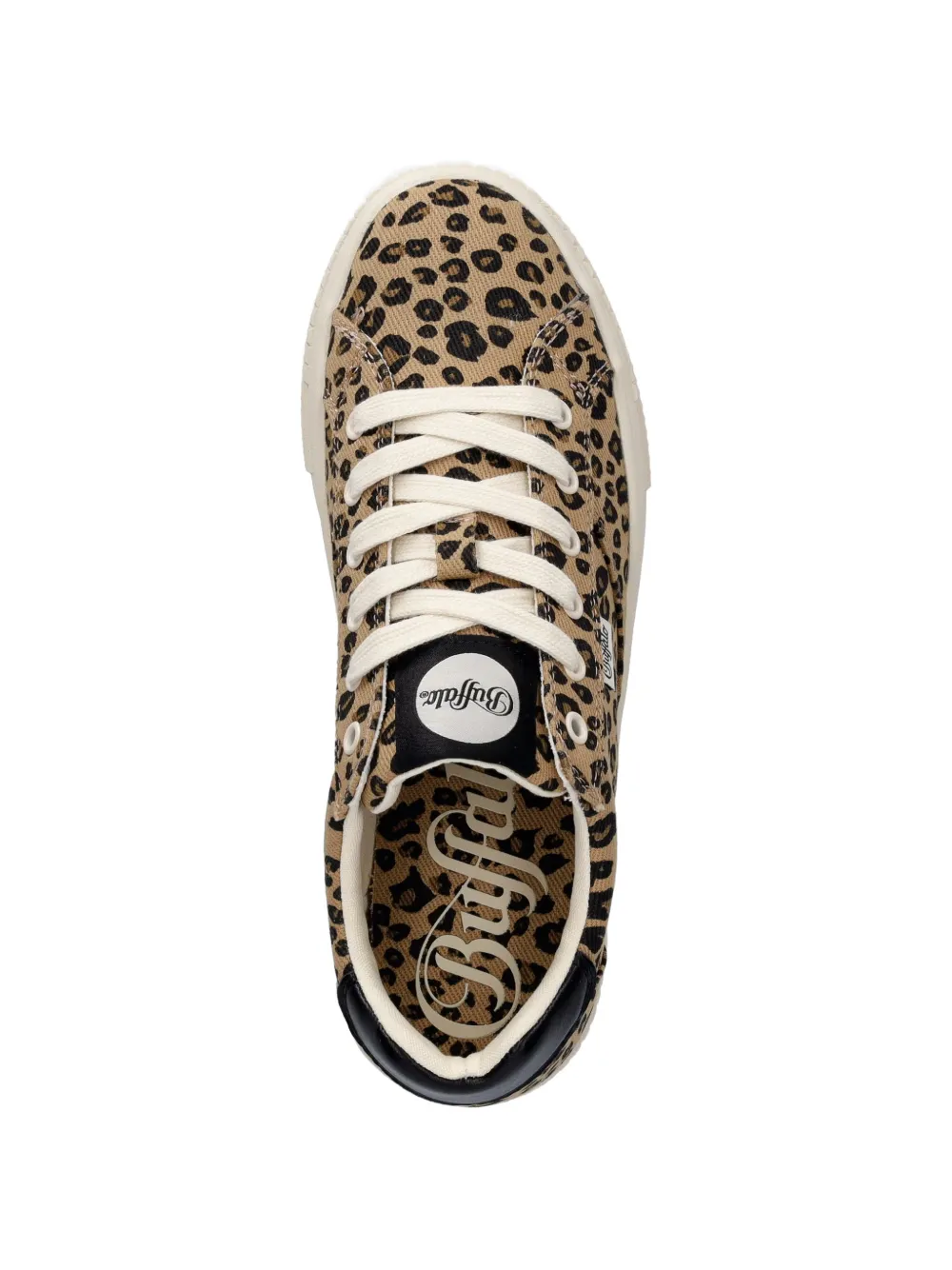 Buffalo Paired sneakers met luipaardprint en plateauzool Bruin