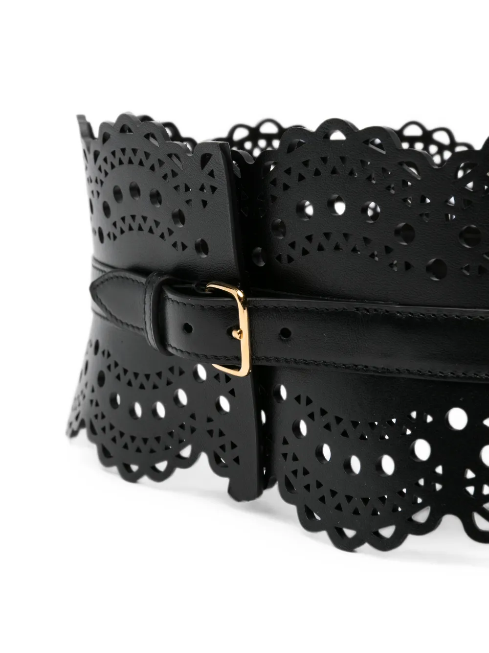 貴重 Alaia Vienne ベルト/アライア fifi et fafa Alaïa Bustier Belt In Perforated Vienne Calfskin | Black | FARFETCH