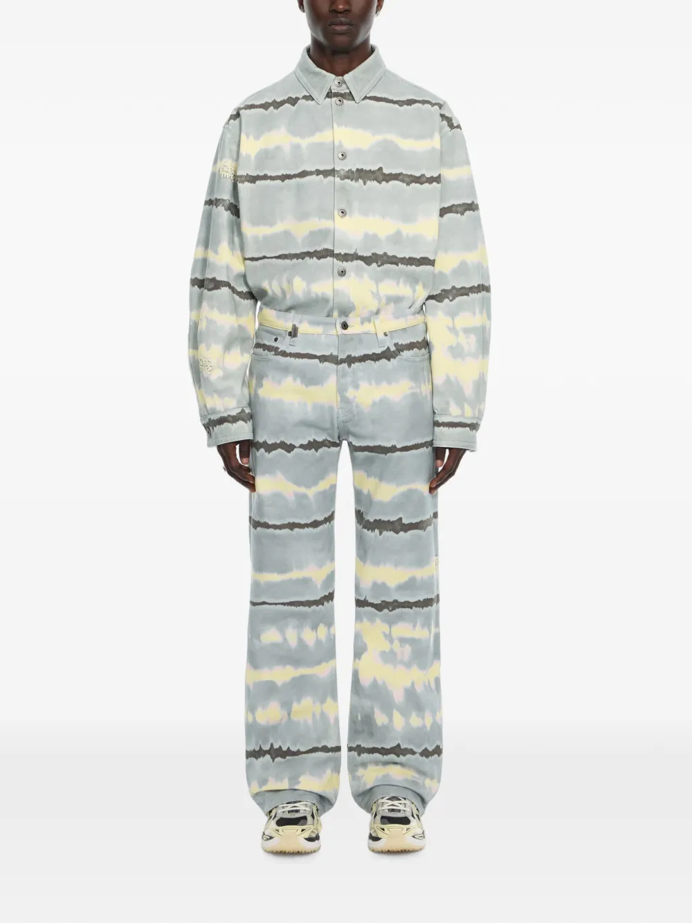 Off-White Jeans met tie-dye print Blauw