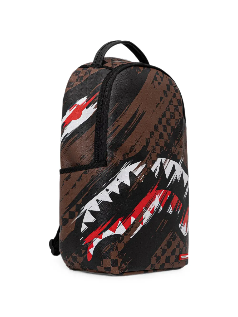 Sprayground Geruite rugzak met haai-print Bruin