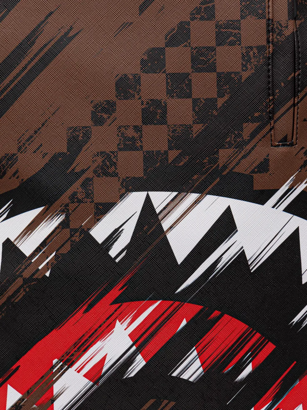 Sprayground Geruite rugzak met haai-print Bruin
