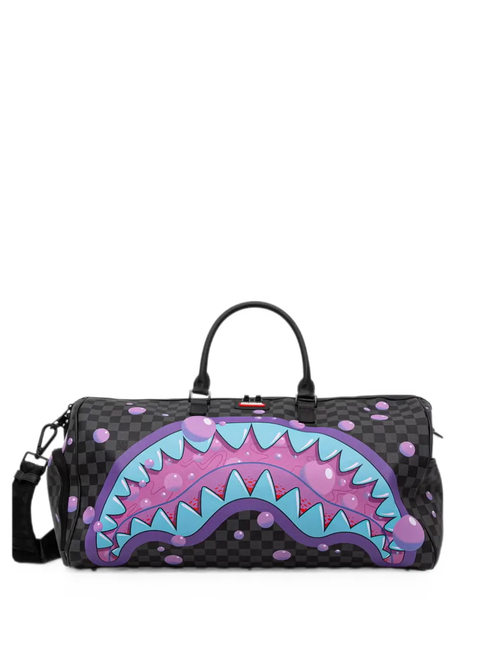 Sprayground Shark Mouth check-print holdall - Nero