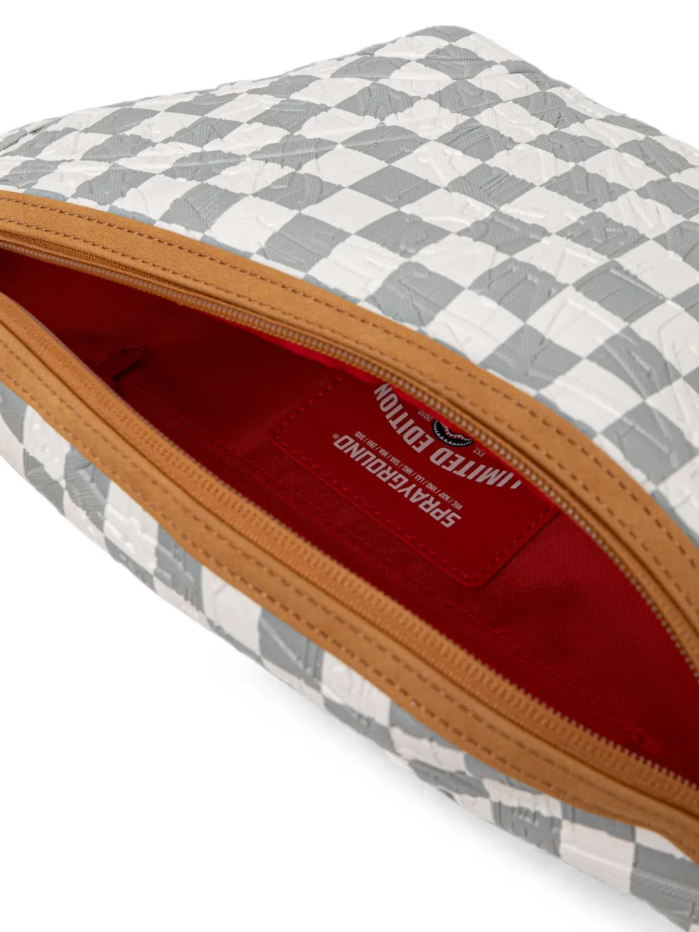 Sprayground Geruite heuptas met logo-reliëf Wit