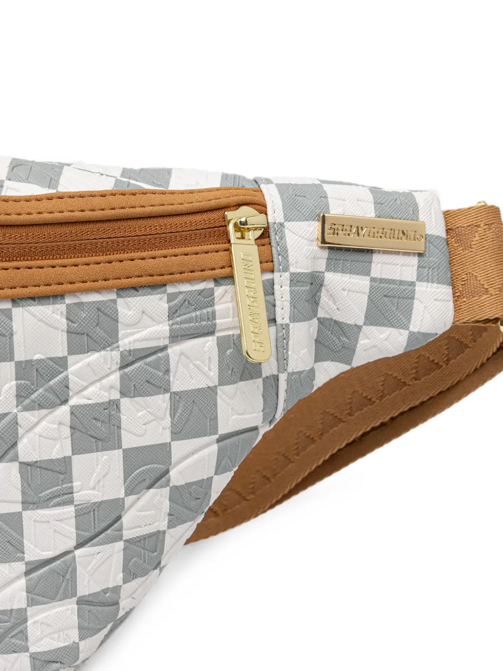Sprayground Geruite heuptas met logo-reliëf Wit