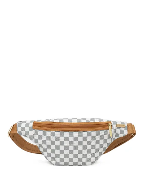 Sprayground check-pattern embossed-logo belt bag