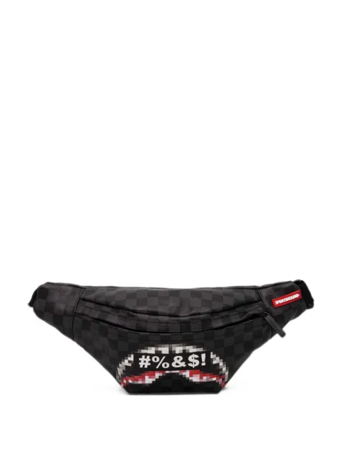 Sprayground check-pattern pixel-print belt bag