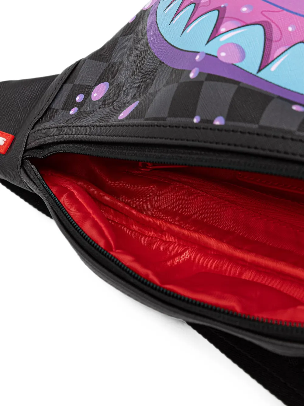 Sprayground Purple Slime geruite heuptas met haai-detail Zwart