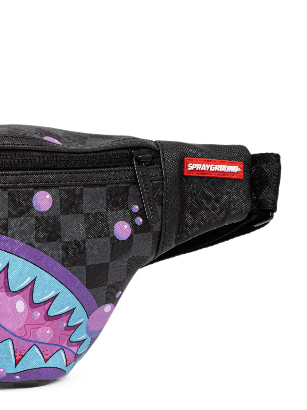 Sprayground Purple Slime geruite heuptas met haai-detail Zwart