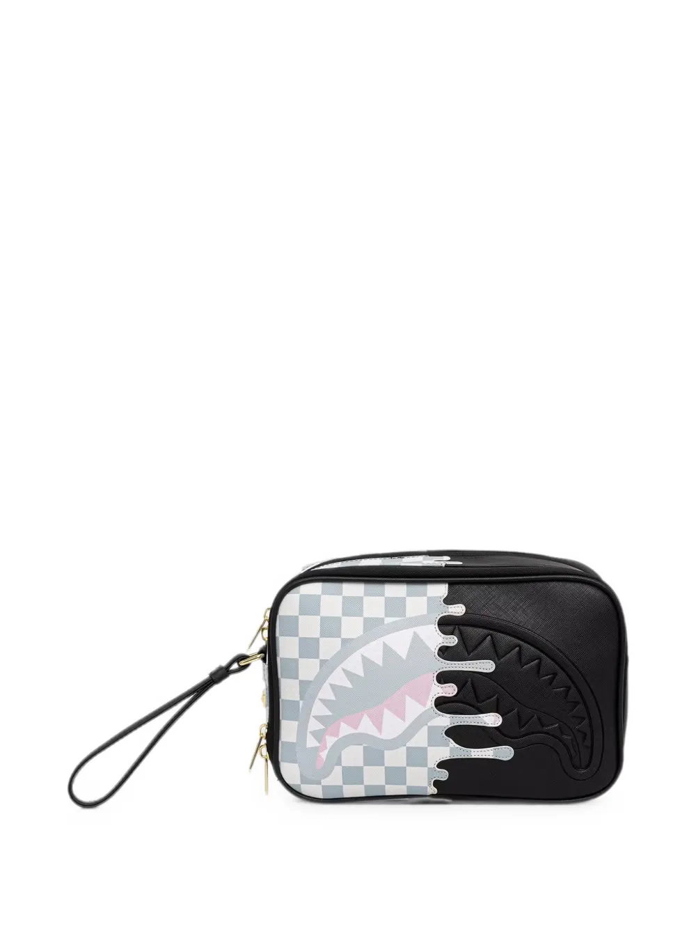 Sprayground check-print Shark make up bag - Nero