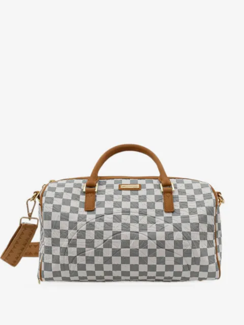 Sprayground check-pattern logo-embossed holdall