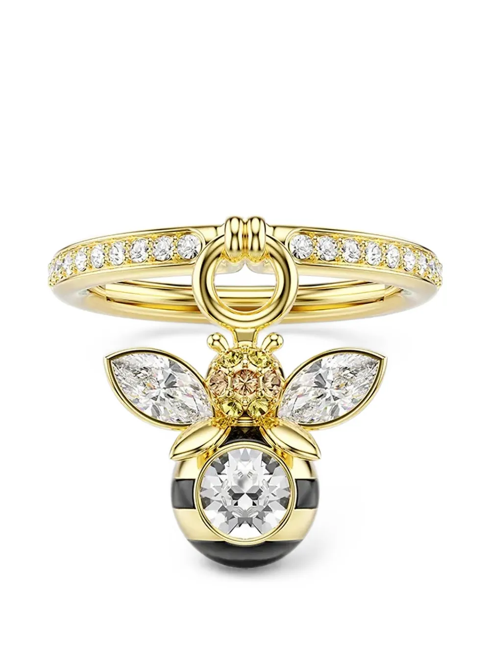 Swarovski Idyllia bee-pendant crystal-embellished ring - Oro